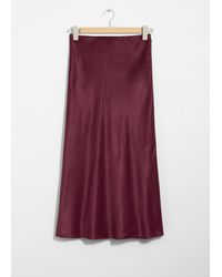 & Other Stories - Jupe Midi En Satin - Lyst
