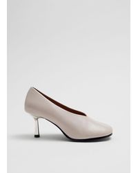 & Other Stories - Silver Heel Leather Pumps - Lyst