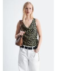 & Other Stories - Printed Drawstring Silk Top - Lyst