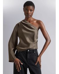 & Other Stories - One-shoulder Satin Top - Lyst