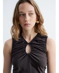 & Other Stories - Ruched Keyhole-Neck Top - Lyst