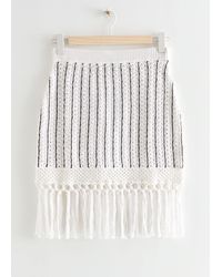 & Other Stories - Fringed Crochet Mini Skirt - Lyst