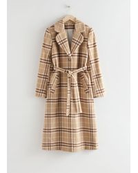 & Other Stories Belted Wool Blend Coat - Natural