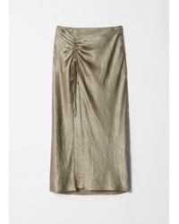 & Other Stories - Drawstring Satin Midi Skirt - Lyst