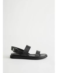& Other Stories - Diagonal Slingback Leather Sandals - Lyst