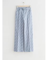 & Other Stories - Belted Printed Trousers - Lyst