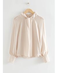 & Other Stories - Twist Front Satin Blouse - Lyst
