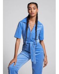 & Other Stories Belted Corduroy Jumpsuit - Blue