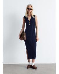 & Other Stories - Rib-Knit Collared Midi Dress - Lyst