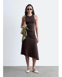 & Other Stories - Ruche Asymmetric Midi Dress - Lyst
