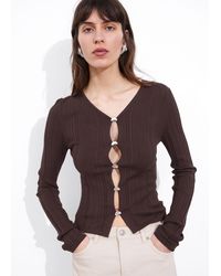 & Other Stories - Buttoned Rib-knit Cardigan - Lyst