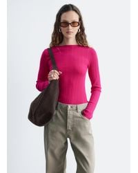 & Other Stories - Rib-Knit Wool Boatneck Top - Lyst