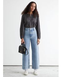 & Other Stories Wide Cropped Jeans - Blau