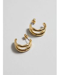 & Other Stories - Mixed Texture Hoop Earrings - Lyst