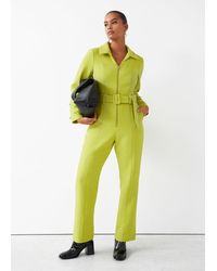 & Other Stories Belted Collared Jumpsuit - Yellow