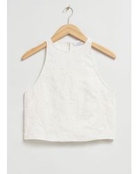 & Other Stories - Linen Round Neck Cropped Top - Lyst