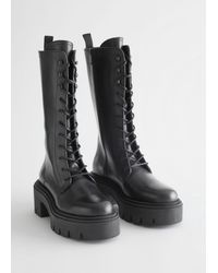 & Other Stories Chunky Leather Boots - Black