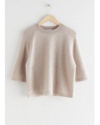 & Other Stories - Kurzes Kastiges T-Shirt Aus Alpaka-Mix - Lyst