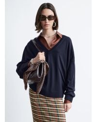 & Other Stories - V-Neck Merino Wool Jumper - Lyst