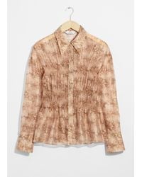 & Other Stories - Sheer Peplum Blouse - Lyst