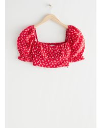 & Other Stories - Puff Sleeve Crop Top - Lyst
