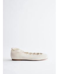 & Other Stories - Lace-Up Leather Ballerinas - Lyst