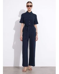 & Other Stories - Belted Short Sleeve Jumpsuit - Lyst