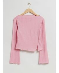 & Other Stories - Cropped Asymmetric Frilled Top - Lyst
