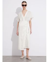 & Other Stories - Linen Wrap Midi Dress - Lyst