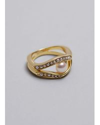 & Other Stories - Double Band Pearl Ring - Lyst