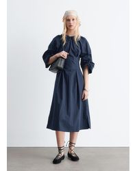 & Other Stories - Sculptural Drawstring Midi Dress - Lyst