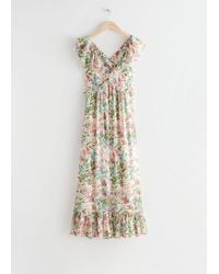 & Other Stories - Printed Ruffle Midi Dress - Lyst