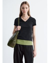 & Other Stories - Cotton V-Neck T-Shirt - Lyst