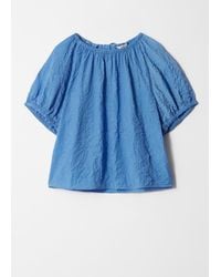 & Other Stories - Textured Short-Sleeve Blouse - Lyst