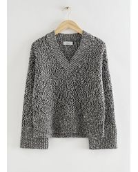 & Other Stories - Oversized Deep V-neck Sweater - Lyst