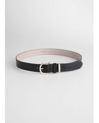 & Other Stories - Croc Embossed Leather Belt - Lyst