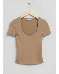 & Other Stories - Knitted Sweetheart Neck Top - Lyst