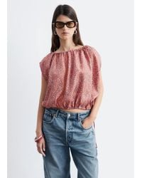 & Other Stories - Printed Drawstring Silk Top - Lyst