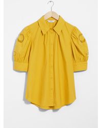 & Other Stories - Embroidered Puff-Sleeve Blouse - Lyst