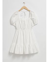 & Other Stories - Voluminous Broderie Anglaise Mini Dress - Lyst
