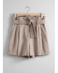 & Other Stories - Linen-Blend Paperbag Shorts - Lyst
