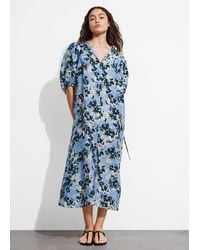 & Other Stories - Relaxed Puff Sleeve Midi Dress - Lyst