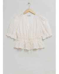 & Other Stories - Broderie Anglaise Puff Sleeve Blouse - Lyst