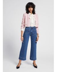 & Other Stories Flared Cropped Patch Pocket Jeans - Blue