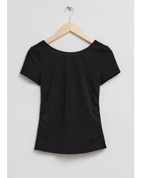 & Other Stories - Fitted Ruched Detail T-shirt - Lyst