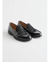 & Other Stories Leather Penny Loafers - Black