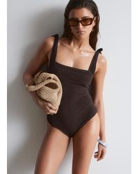 & Other Stories - Textured Bow Tie Swimsuit - Lyst