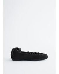 & Other Stories - Lace-Up Leather Ballerinas - Lyst