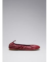 & Other Stories - Flache Ballerinas Aus Leder Mit Raffungen - Lyst