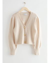 & Other Stories Dinosaur Button Knit Cardigan in Beige (Natural) - Lyst